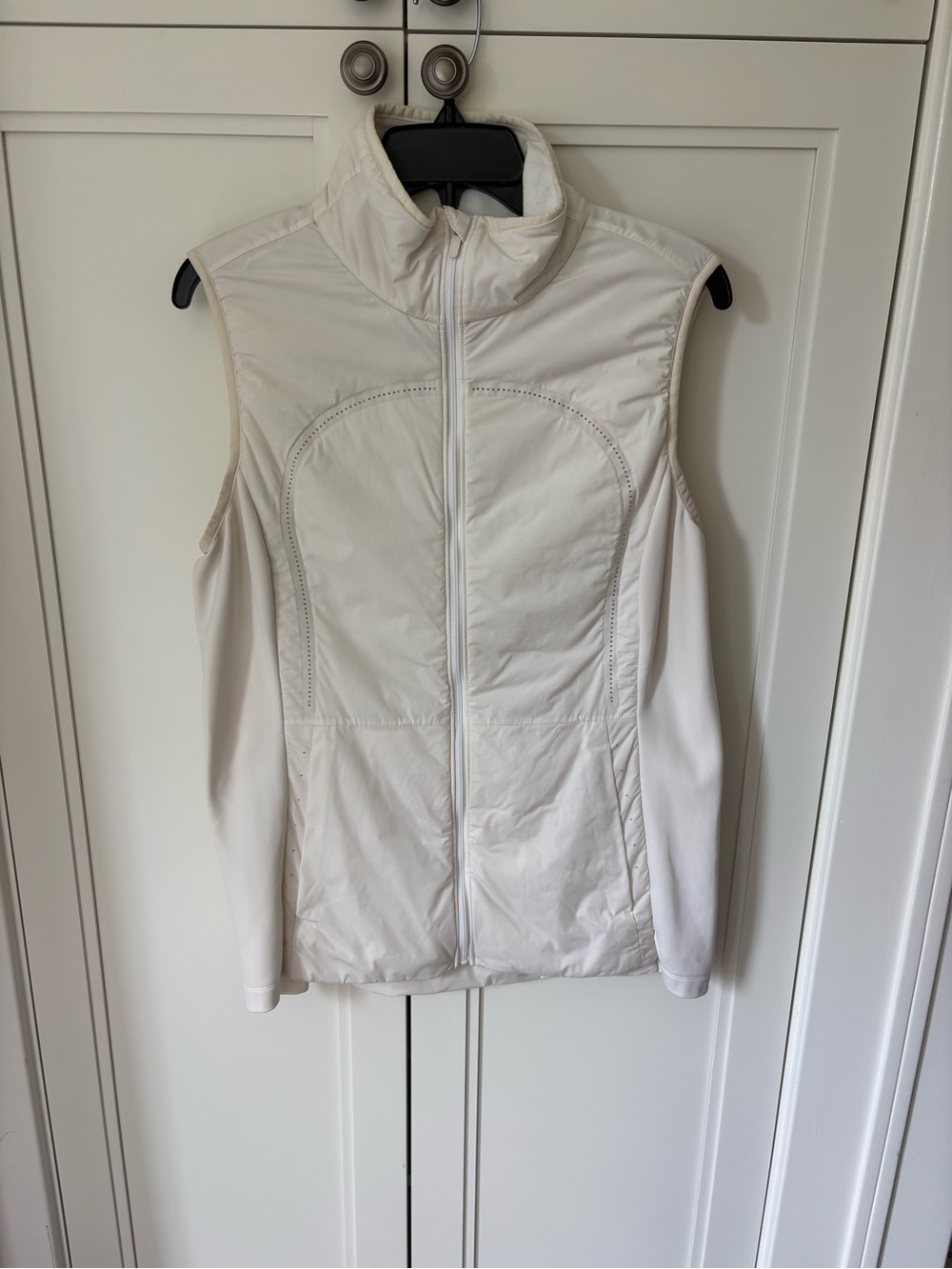 lululemon athletica Cream Quilted Zip-Front Vest